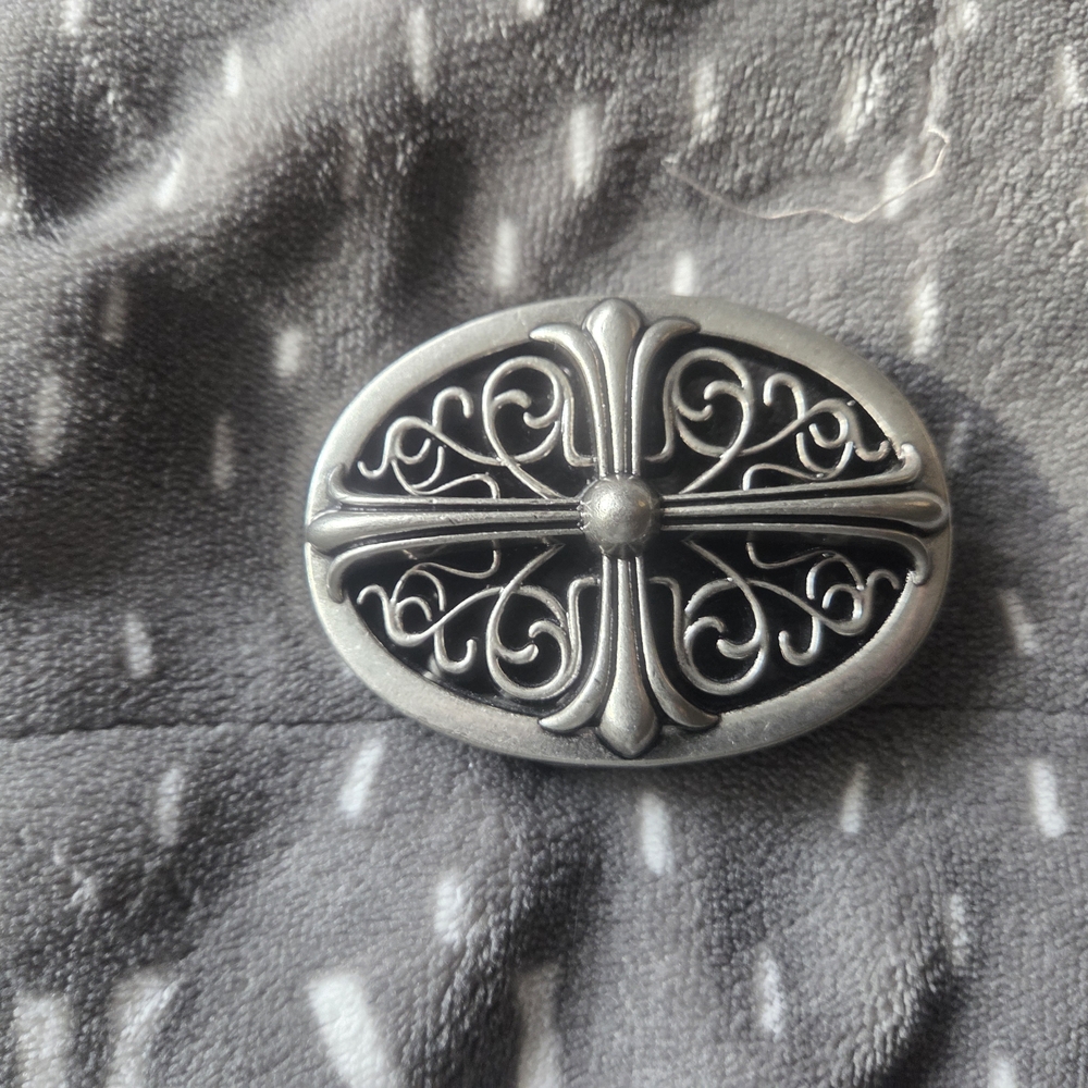 Chrome Hearts Oval Belt Buckle w/ Sewed Crosses Size 36
